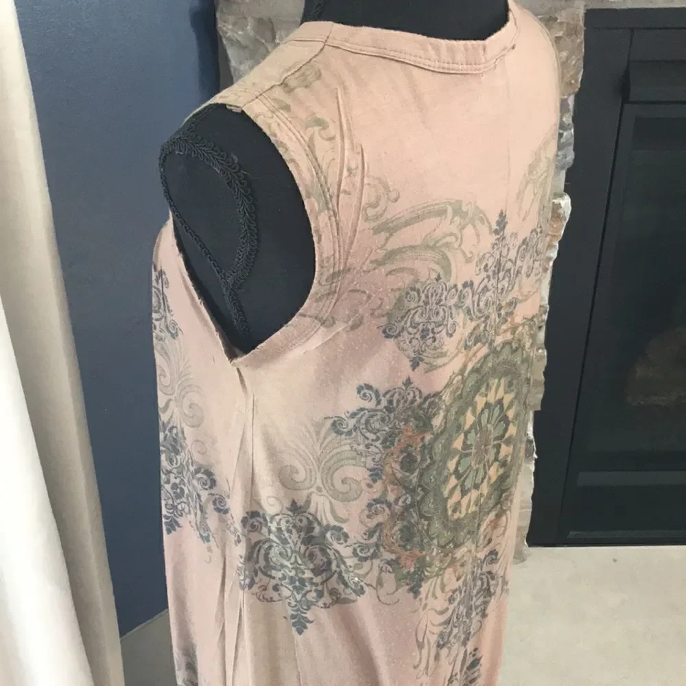 Daniel Benjamin, Woman's Tank Dress/Tunic, Small. Made in thr USA. Multi-color. - Picture 6 of 8